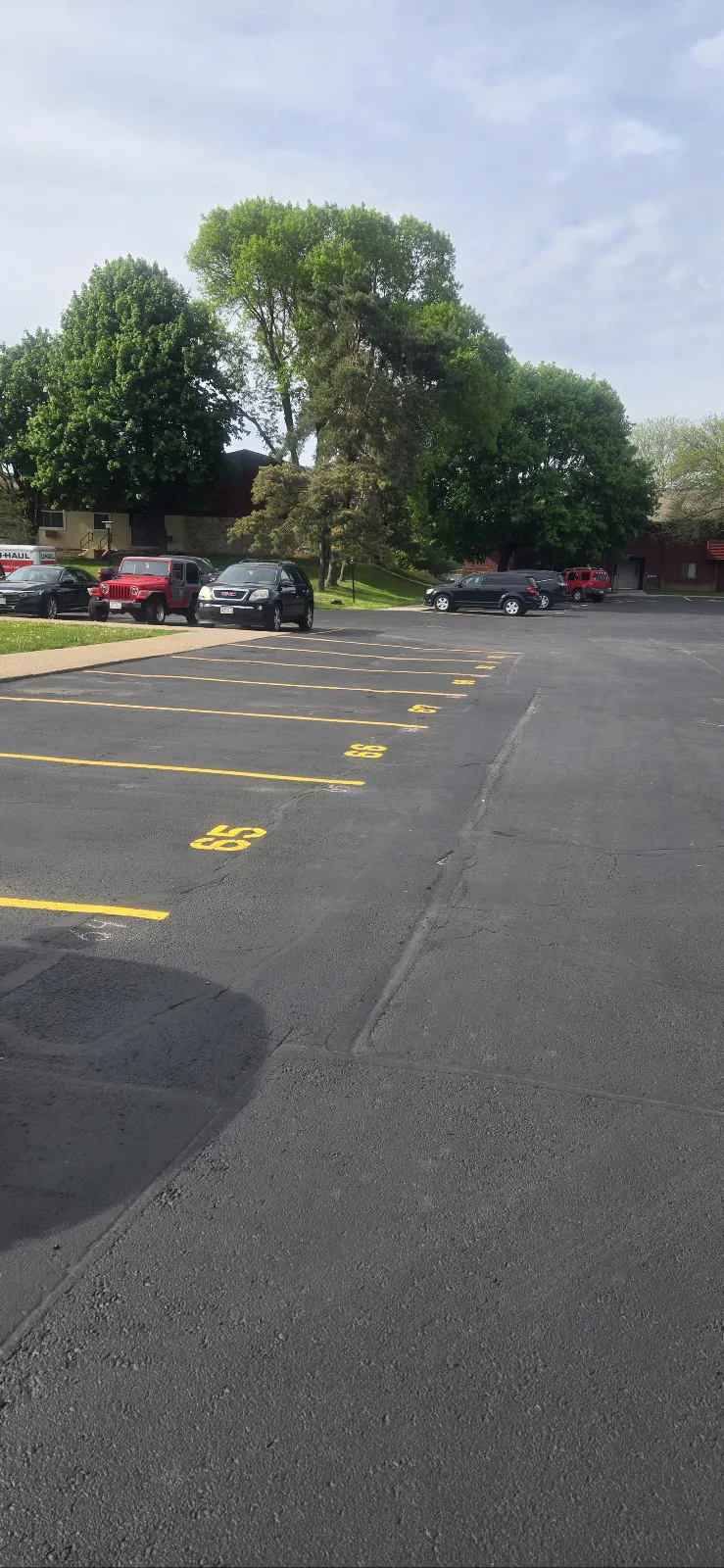 Freshly striped parking lot with crisp, durable line markings by Parking Line Painters Wisconsin